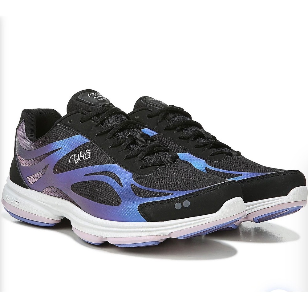 Ryka Devotion Plus 2 Walking Shoes Womens 10 Black Purple Iridescent Athletic